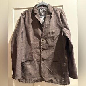 Fossil Men's Medium Brown Blazer - 100% Cotton